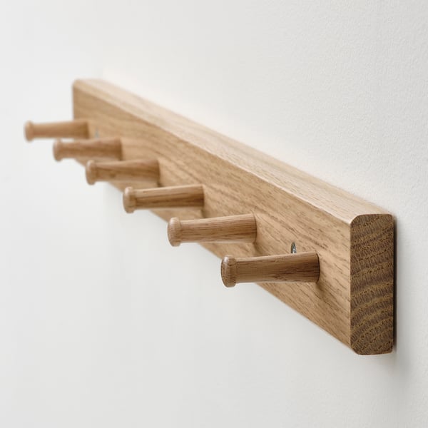IKEA HÖVOLM Rack With 6 Knobs Oak
