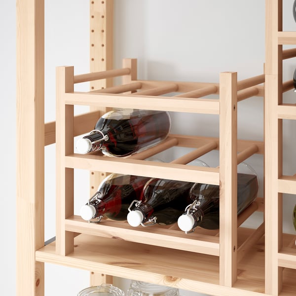 IKEA HUTTEN 9-bottle Wine Rack Solid Wood