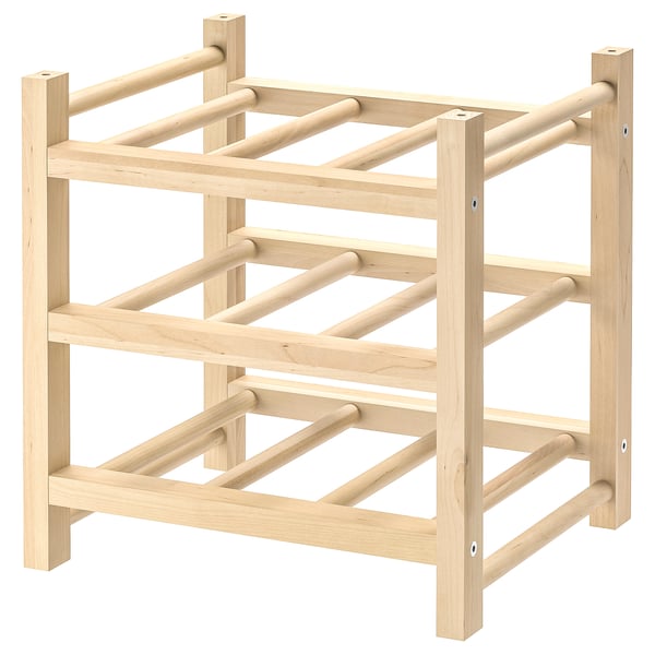 IKEA HUTTEN 9-bottle wine rack solid wood