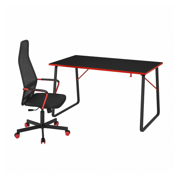 IKEA HUVUDSPELARE Gaming desk and chair black