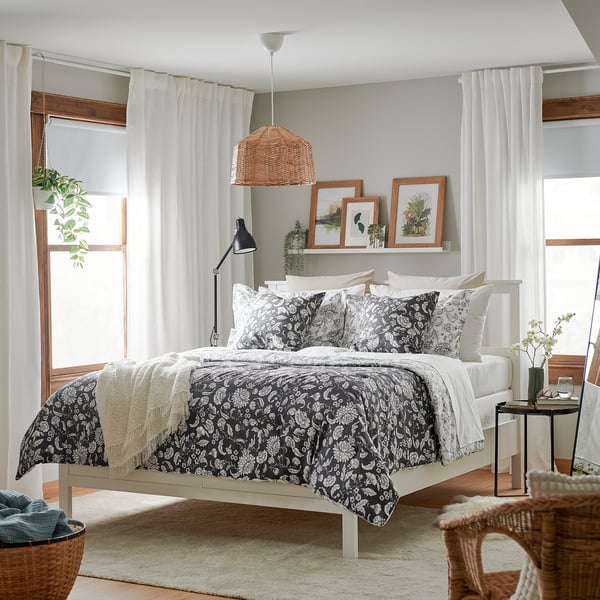 IKEA IDALINNEA Comforter Set White/gray Full/Queen