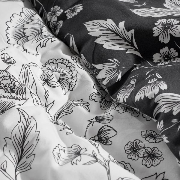 IKEA IDALINNEA Comforter Set White/gray Full/Queen