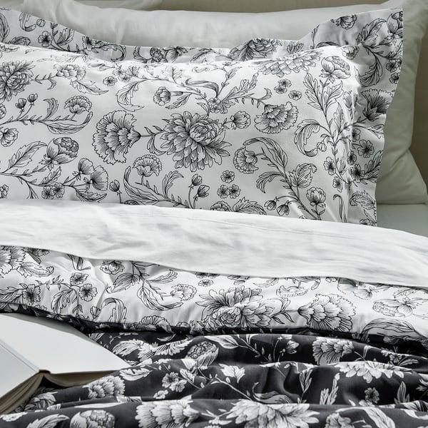 IKEA IDALINNEA Comforter set white/gray Full/Queen
