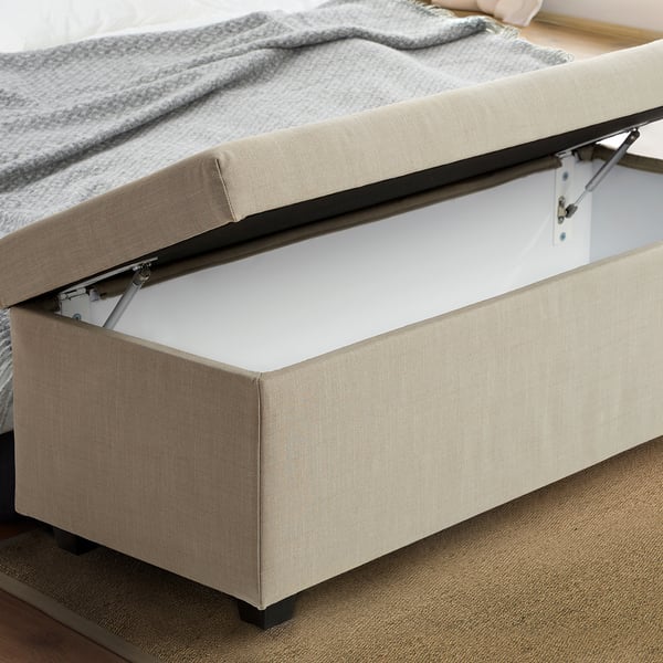 IKEA INNDYR Storage Bench Nordvalla Beige/black