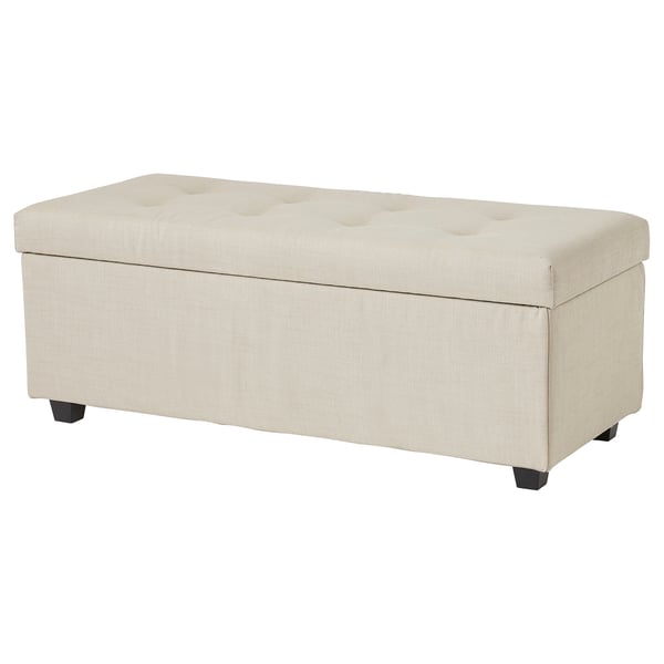 IKEA INNDYR Storage bench Nordvalla beige/black