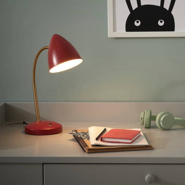 IKEA ISNÅLEN LED Work Lamp Red/brass Color