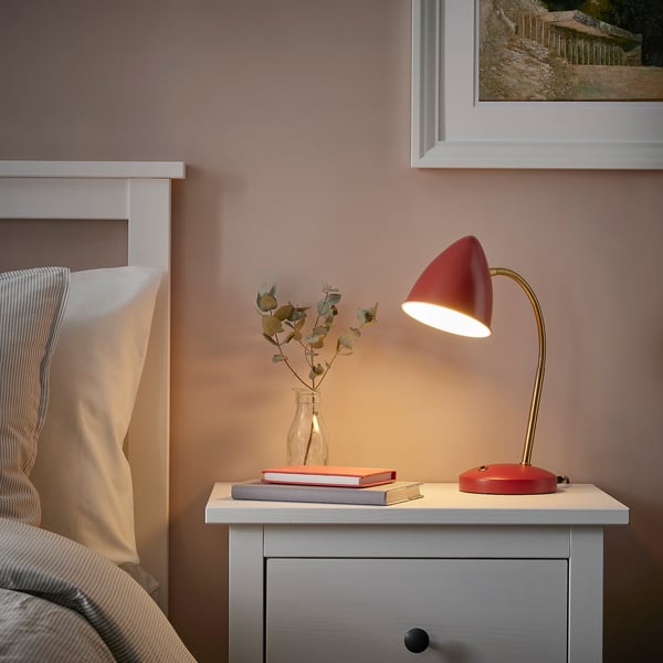 IKEA ISNÅLEN LED Work Lamp Red/brass Color