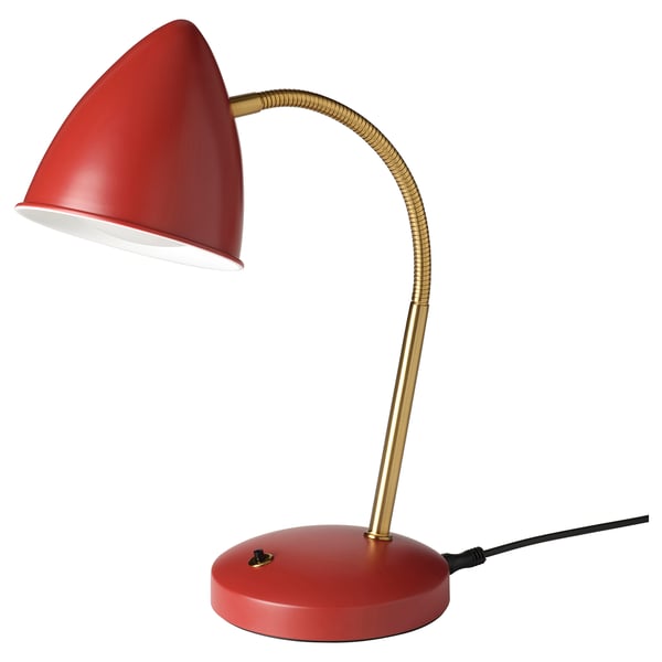 IKEA ISNÅLEN LED Work Lamp Red/brass Color