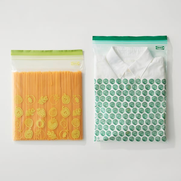 IKEA ISTAD Resealable Bag Patterned/green 6/5 Qt
