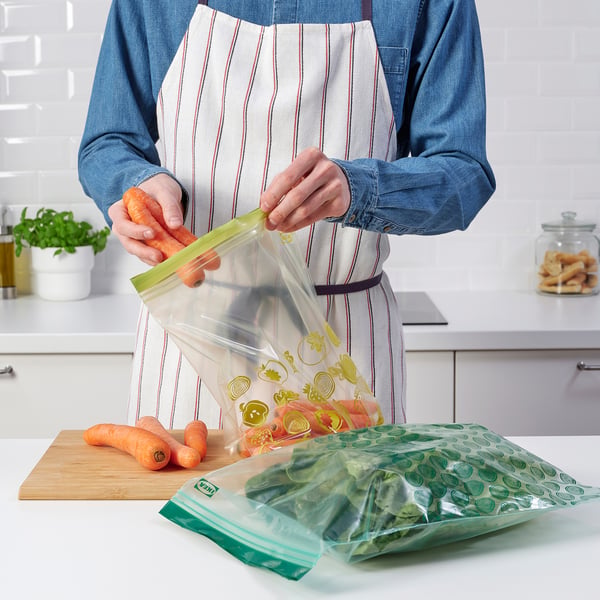 IKEA ISTAD Resealable Bag Patterned/green 6/5 Qt