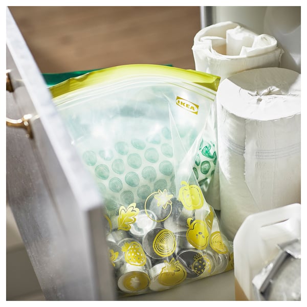 IKEA ISTAD Resealable Bag Patterned/green 6/5 Qt