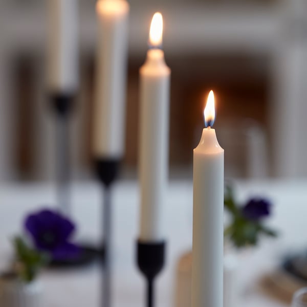 IKEA JUBLA Unscented Candle White 13 ¾ "