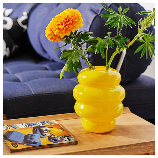 IKEA KÄLLARHALS Vase Yellow 8 ¾ "