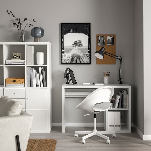 IKEA KALLAX / LOBERGET Desk And Chair White