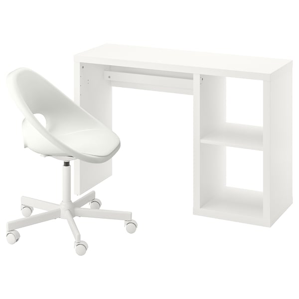 IKEA KALLAX / LOBERGET Desk and chair white