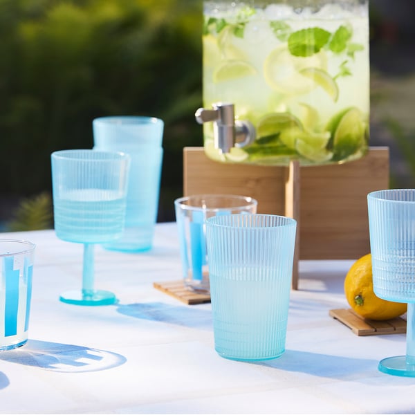 IKEA KALLSINNIG Wine Glass Plastic/blue 11 Oz