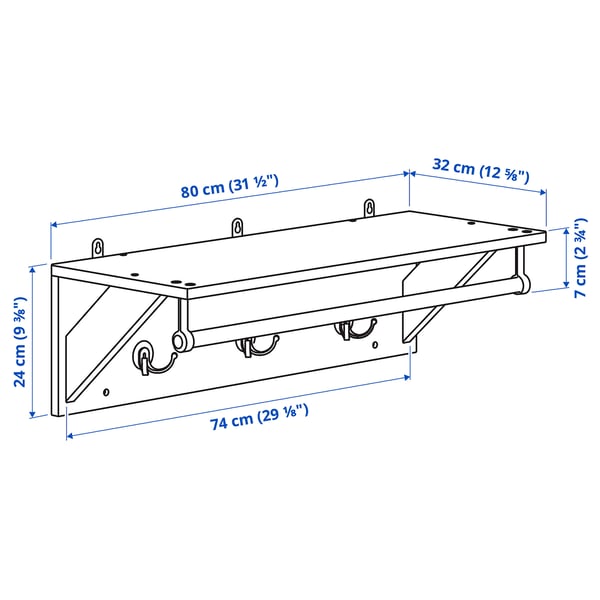 IKEA KALLSÖ Hat Rack Gray 31 1/2 "