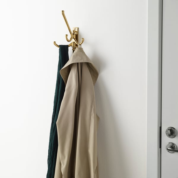 IKEA KÄMPIG 3-arm Swivel Hook Brass Color
