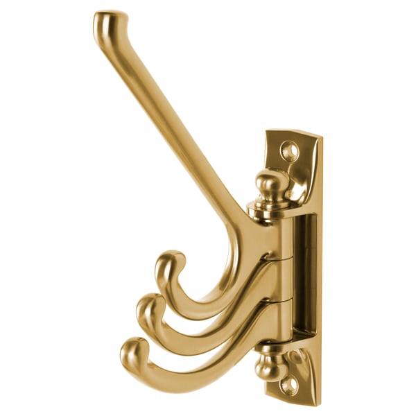 IKEA KÄMPIG 3-arm swivel hook brass color