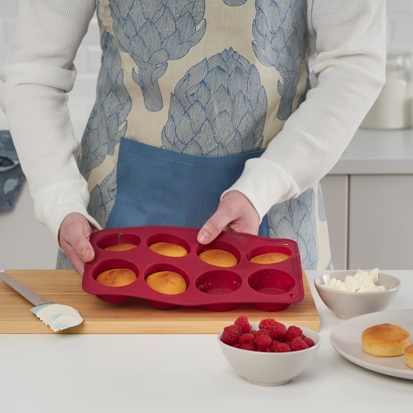 IKEA KANTNÅL Muffin Mold Dark Red 7x11 ¾ "