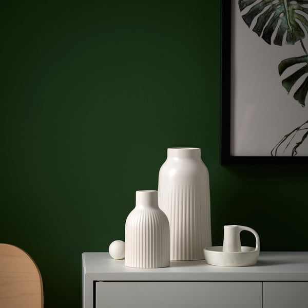 IKEA KAPKASTANJ Vase Off-white 5 ¾ "