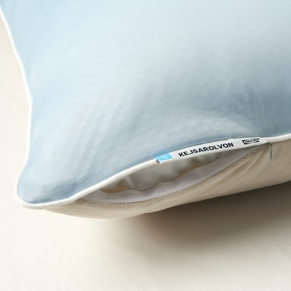 IKEA KEJSAROLVON Pillow Protector Beige/blue Queen