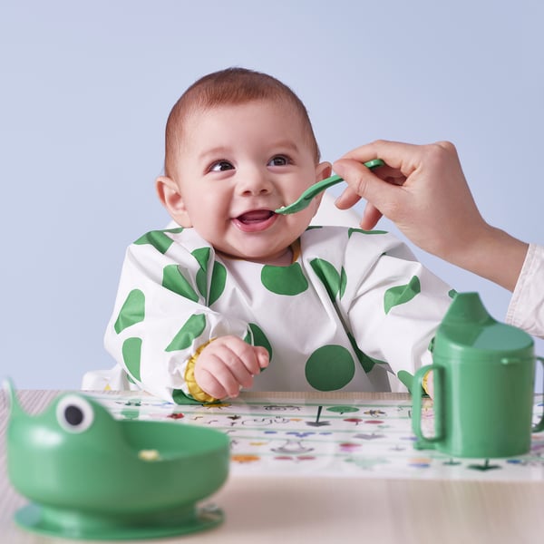 IKEA KLADDIG Bib White/green