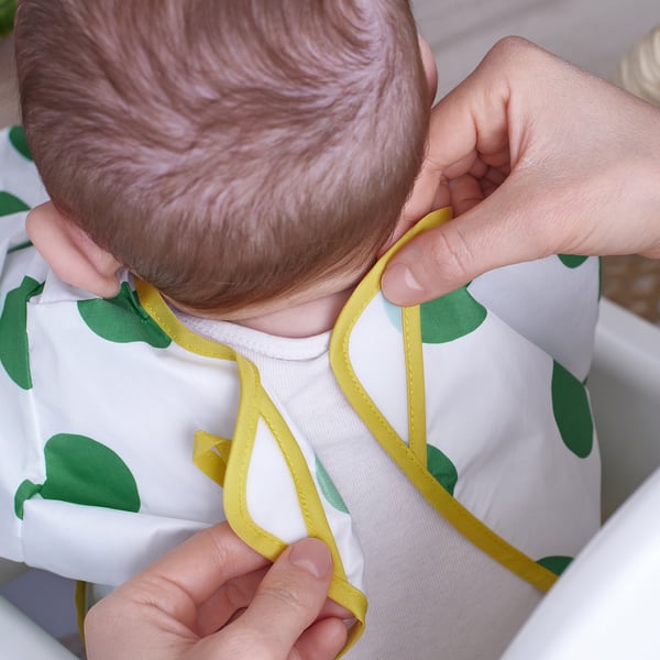 IKEA KLADDIG Bib White/green