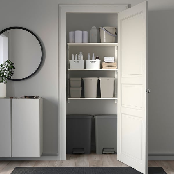 IKEA KNÖCKLA Step Trash Can Dark Gray 13 Gallon