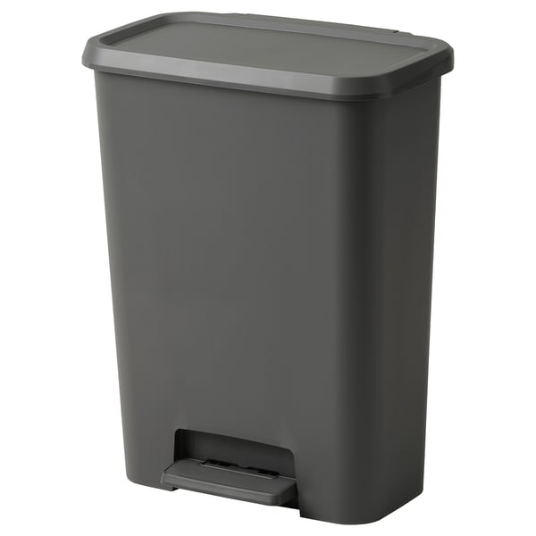 IKEA KNÖCKLA Step trash can dark gray 13 gallon