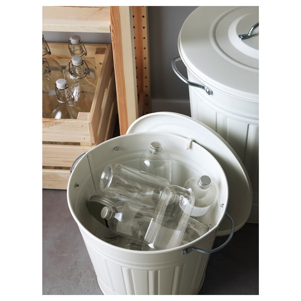 IKEA KNODD Bin With Lid White 4 Gallon
