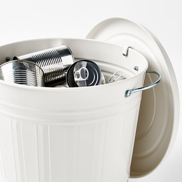 IKEA KNODD Bin With Lid White 4 Gallon