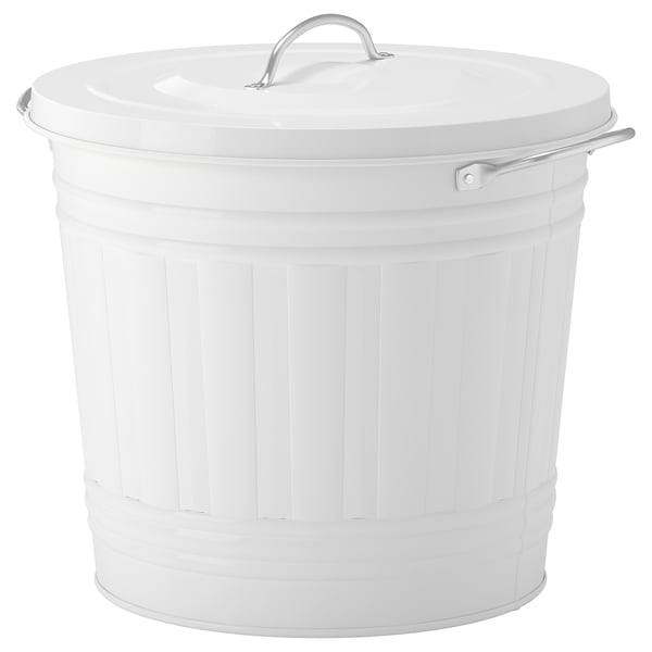 IKEA KNODD Bin with lid white 4 gallon