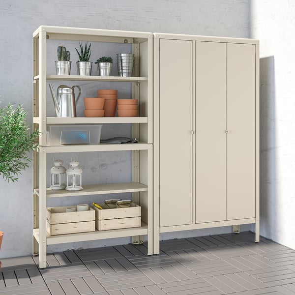 IKEA KOLBJÖRN Cabinet Indoor/outdoor Beige 35x63 "