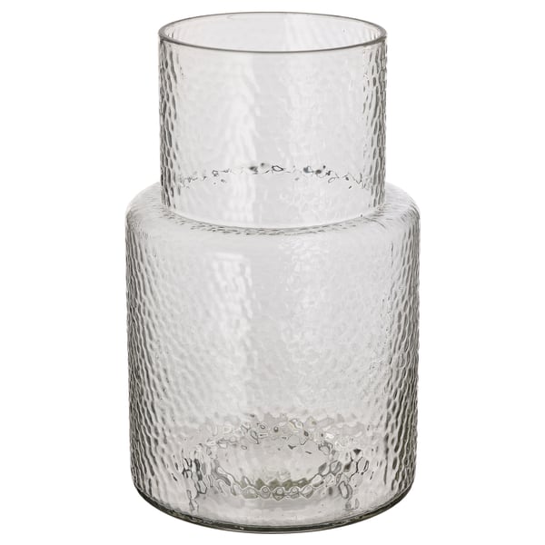 IKEA KONSTFULL Vase clear glass/patterned 10 ¼ "