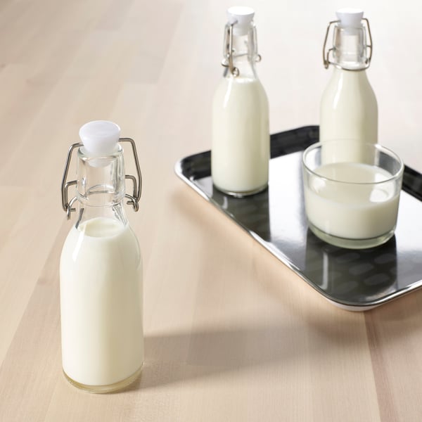 IKEA KORKEN Bottle With Stopper Clear Glass 5 Oz
