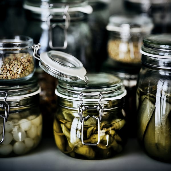IKEA KORKEN Jar With Lid Clear Glass 17 Oz