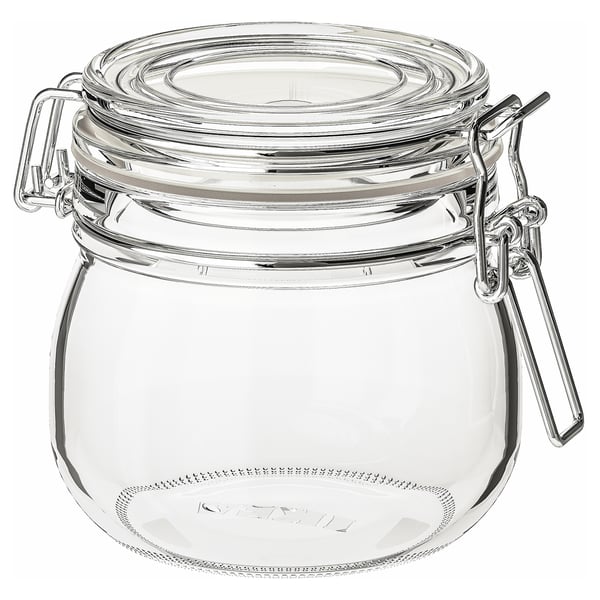 IKEA KORKEN Jar with lid clear glass 17 oz