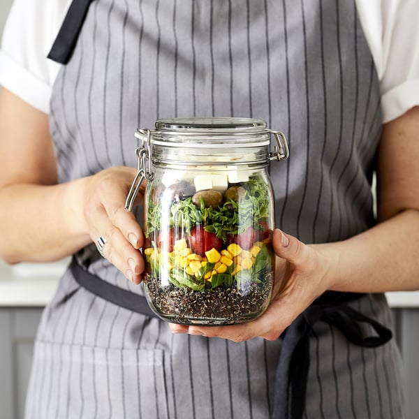 IKEA KORKEN Jar With Lid Clear Glass 34 Oz