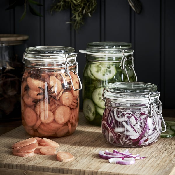 IKEA KORKEN Jar With Lid Clear Glass 34 Oz