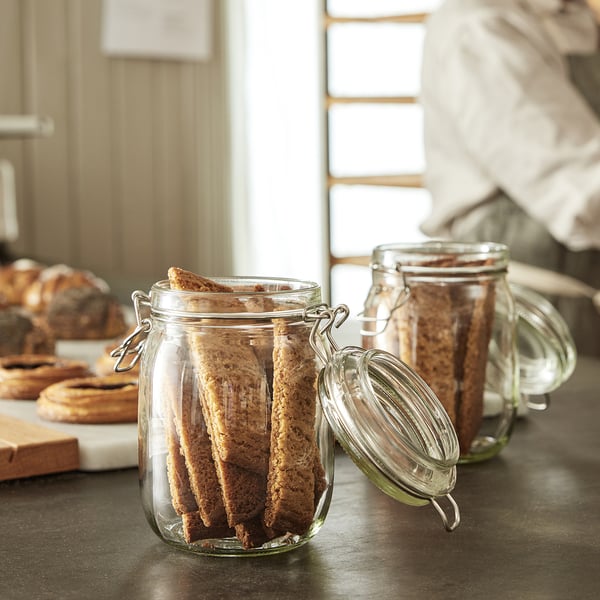 IKEA KORKEN Jar With Lid Clear Glass 34 Oz