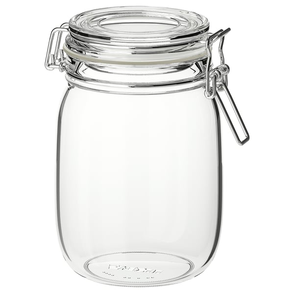 IKEA KORKEN Jar with lid clear glass 34 oz