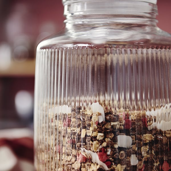 IKEA KÖSSEBÄR Jar With Lid Clear Glass 101 Oz