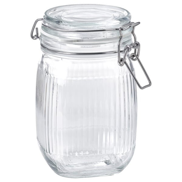 IKEA KÖSSEBÄR Jar with lid clear glass 34 oz