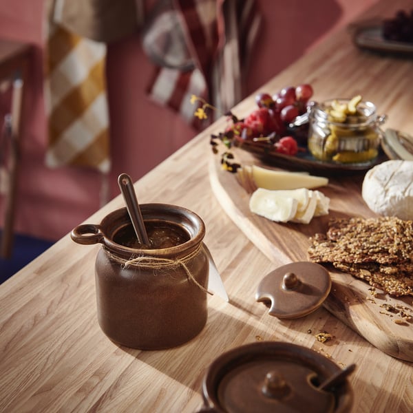 IKEA KÖSSEBÄR Jar With Spoon Brown 10.1 Oz