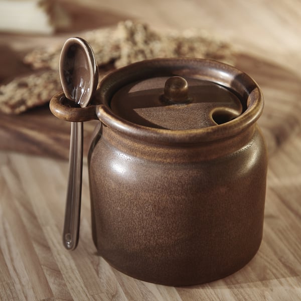 IKEA KÖSSEBÄR Jar With Spoon Brown 10.1 Oz