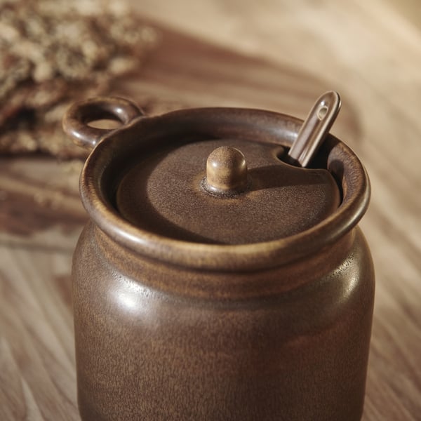 IKEA KÖSSEBÄR Jar With Spoon Brown 10.1 Oz