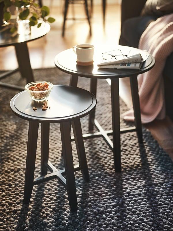 IKEA KRAGSTA Nesting Tables Set Of 2 Black
