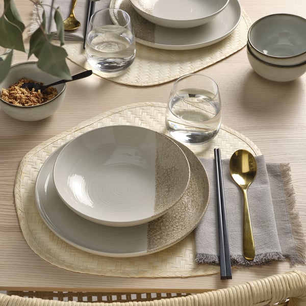 IKEA KRUSTISTEL Plate Patterned/light Beige 10 "