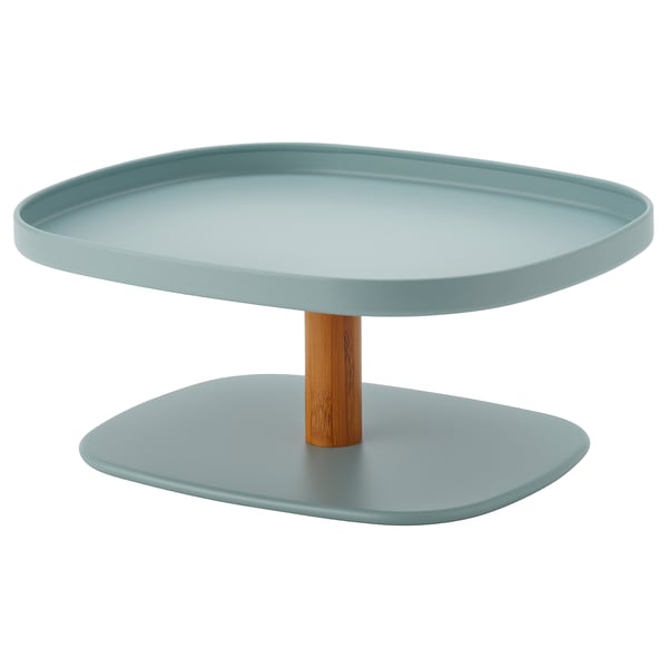 IKEA KRUSTISTEL Serving stand bamboo/turquoise